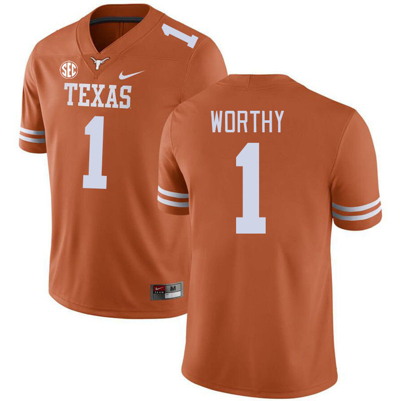 # 1 Xavier Worthy Texas Longhorns Jerseys Football Stitched-Orange